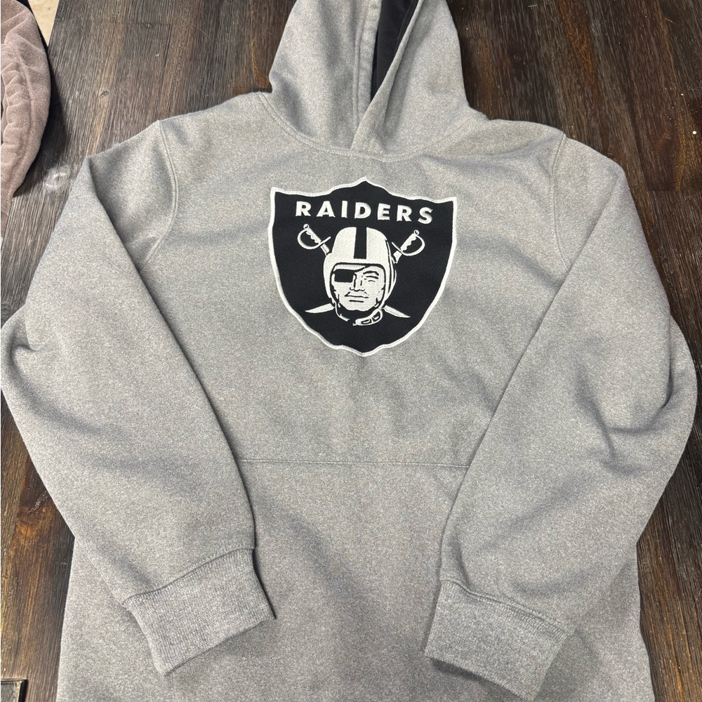 NFL Raiders Gray Pullover Hoodie